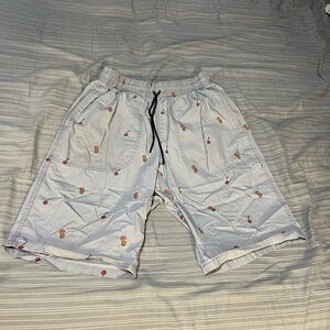 Jordan Gray Shorts with Cherry Basketball Print